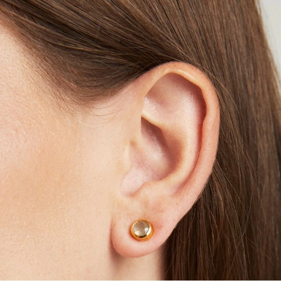 Dean Davidson Signature Small Knock Out Studs, Rainbow Moonstone semi-precious - Picture 2 of 6